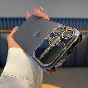 iPhone Luxury Backplane Glass Chromatic Lens Shield Case Cover