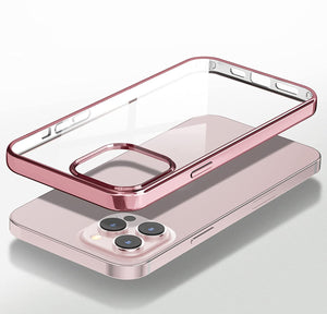 iPhone 15 Series Crystal Clear Chrome Electroplated Bumper Case Cover