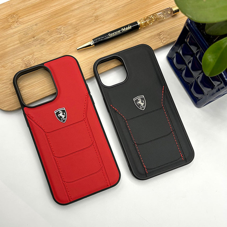 iPhone Sports Car Leather Stitched Case Cover