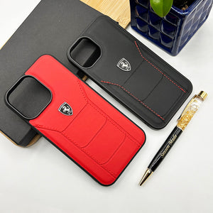 iPhone Sports Car Leather Stitched Case Cover