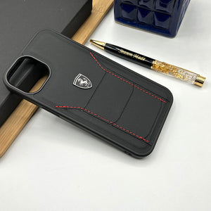 iPhone Sports Car Leather Stitched Case Cover