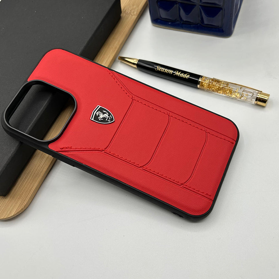 iPhone Sports Car Leather Stitched Case Cover