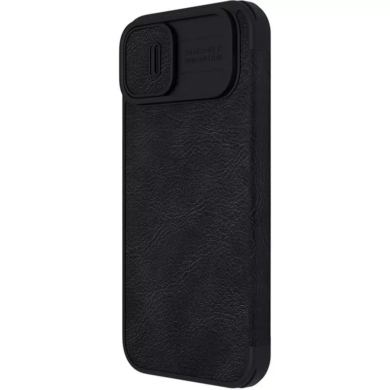 iPhone 15 Series Nillkin Camera Protection QIN Leather Flip Case Black