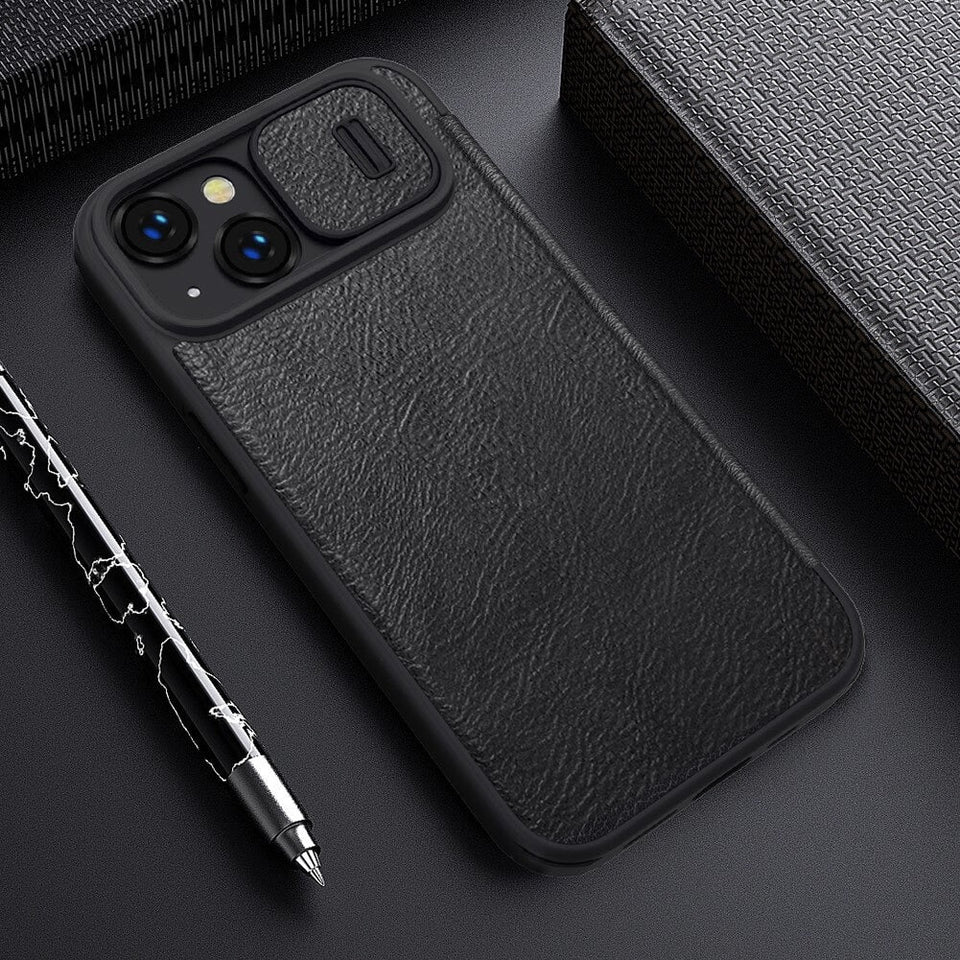 iPhone Nillkin Camera Protection QIN Leather Flip Case Black