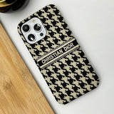 iPhone 15 Series Luxury Brand CD Vertical Belt Stitched Case Cover