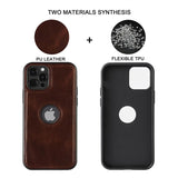 iPhone Luxury Leather Logo Cut Back Case Cover