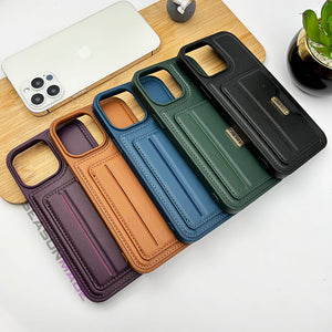 iPhone 15 Series Luxury Leather Case Cover With Card Holder Slot