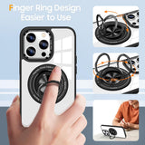 iPhone 15 Series Transparent Magnetic Rotating Ring Holder Magsafe Case Cover