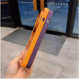 iPhone 15 Series Hollow Flipping Bracket Case Cover With Camera Protection Lens Orange