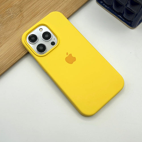 iPhone 15 Series Liquid Silicone Case Cover Yellow