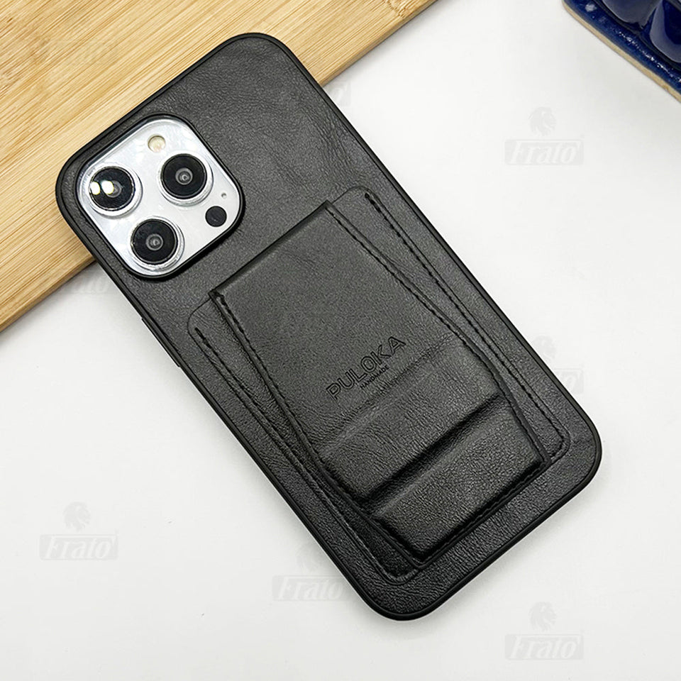 iPhone Series Leather Card Holder With Stand Case Cover