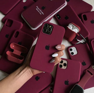 maroon apple iphone silicon case cover